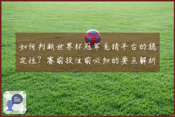 如何判断世界杯冠军竞猜平台的稳定性？赛前投注前必知的要点解析